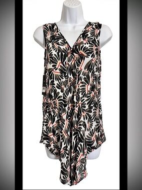 NIC+ZOE SIZE XS MULTICOLOR V-Neck Sleeveless TUNIC TANK TOP NEW TAG $118